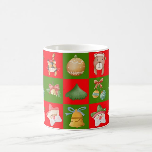 God jul i mönster kaffemugg (Center)