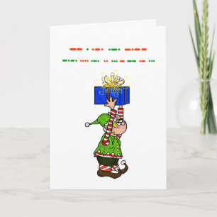 God jul i Morse-kodkort med Elf Helgkort