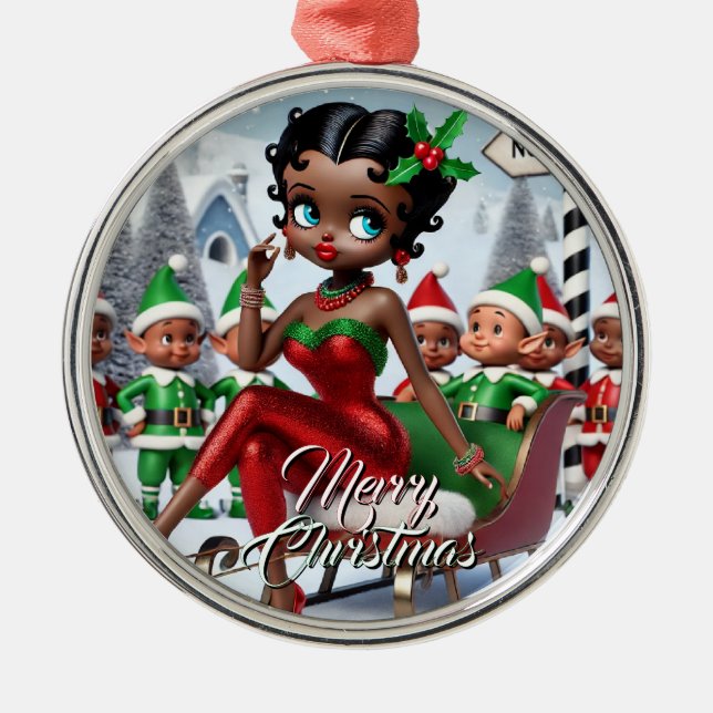 God jul i Nordpolen Julgransprydnad Metall (Framsidan)