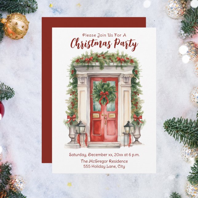 God jul i Party hemma Inbjudningar (Christmas Party At Home Invitation)