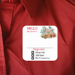 God jul i Party Namn bricka Badge Fyrkantigt Klistermärke<br><div class="desc">*** Köp Avslutat Projektionsyta när du använder det här klistermärket som namn bricka*** Denna utformning kan vara personlig i det område som tillhandahålls genom att ändra foto och/eller text. Du kan också anpassa den genom att klicka på Anpassa den här mallen och sedan välja klicka för att anpassa ytterligare alternativ...</div>