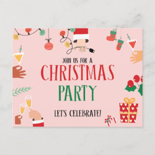 God jul i Party Vykort