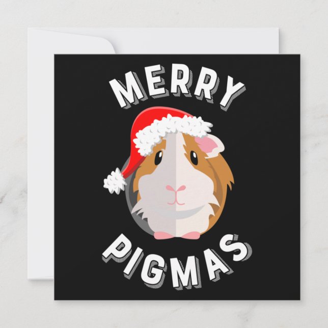 God Jul i Pigmas Cute och Funny Guinea Gris Anteckningskort (Framsida)