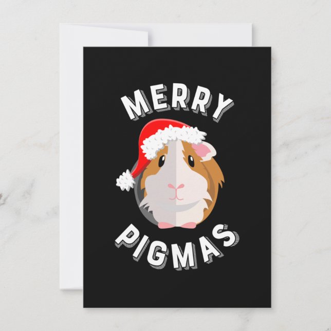 God Jul i Pigmas Cute och Funny Guinea Gris Tack Kort (Framsida)