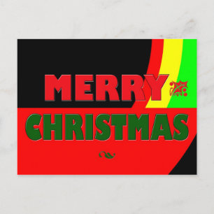 God jul i Rasta färger Helg Vykort