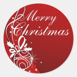 GOD JUL i RED by SHARON SHARPE Runt Klistermärke