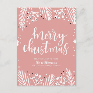 God Jul i Rosa Helg Vykort