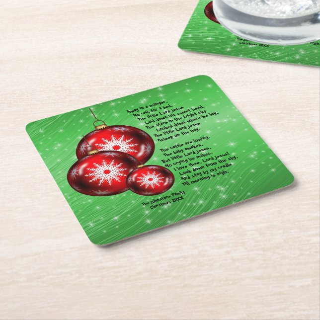 God jul i Sång på en vakt Underlägg Papper Kvadrat (Vinklad)