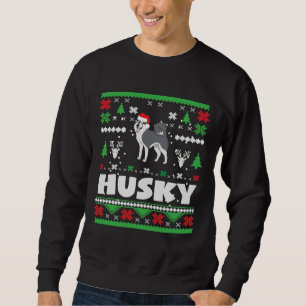 God jul i Siberian husky Julafton Lång Ärmad Tröja
