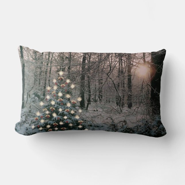 GOD JUL i SKOGEN Lumbarkudde (Framsida)