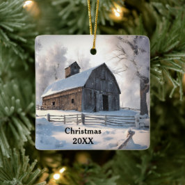 God jul i Snöflingor Julgransprydnad Keramik