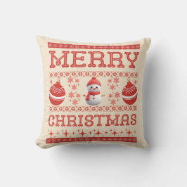 God jul i Snögubbe Dekorativ kudde
