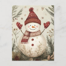 God jul i Snögubbe Hälsning