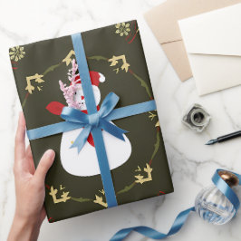 God jul i Snögubbe Mönster Presentpapper