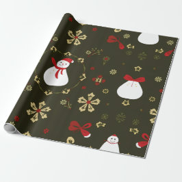 God jul i Snögubbe Mönster Presentpapper