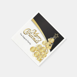 God jul i svart & guld pappersservett