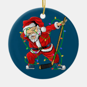 God jul Ice Hockey Dabbing Jultomten Julgransprydnad Keramik