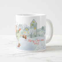 God jul Ice Skating Hjort in Winter on