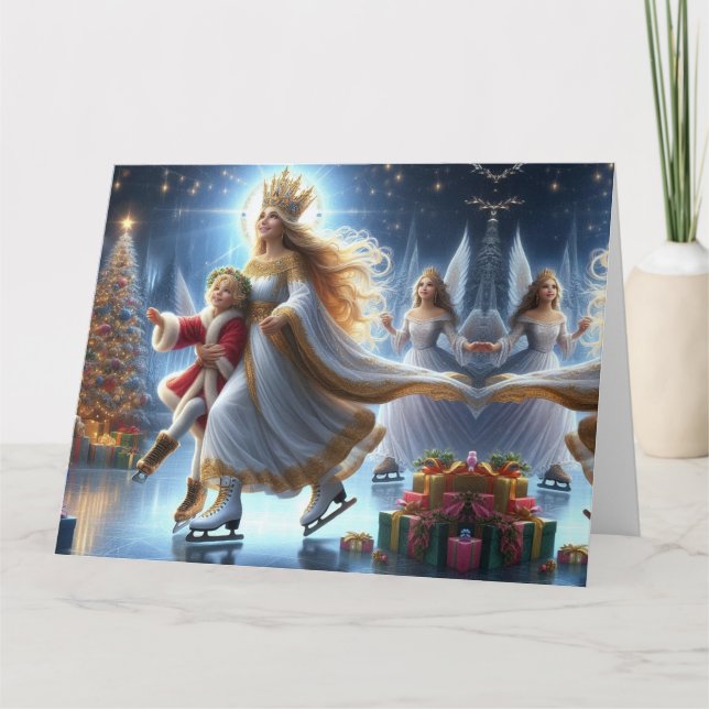 God jul Ice Skating Kort (Framsida)
