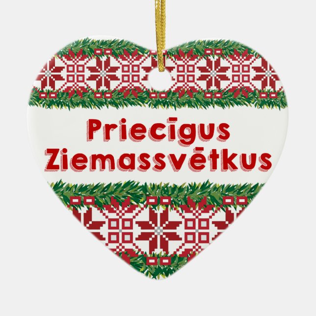 God jul II Priecīgus Ziemassvētkus Julgransprydnad Keramik (Framsidan)