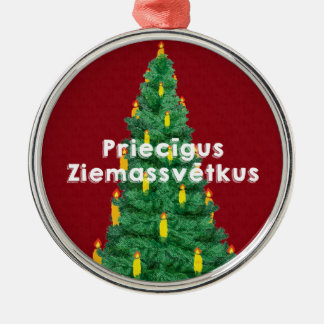God jul III Priecīgus Ziemassvētkus Julgransprydnad Metall