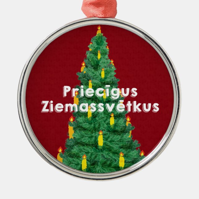 God jul III Priecīgus Ziemassvētkus Julgransprydnad Metall (Framsidan)