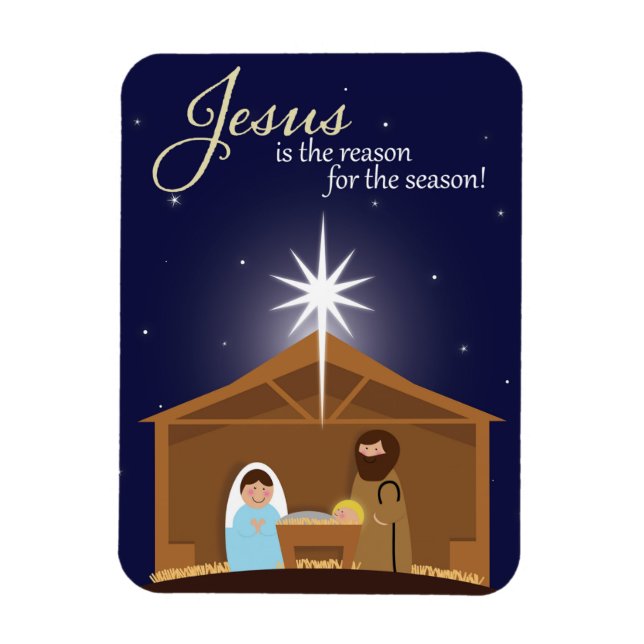 God jul Illustrerat aktivitetsscen Magnet (Vertikal)
