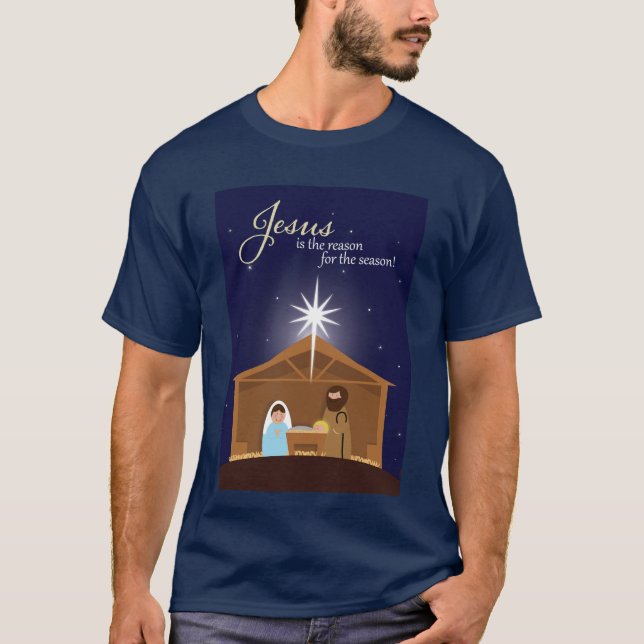 God jul Illustrerat aktivitetsscen T Shirt (Framsida)