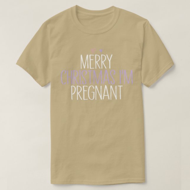 God jul Im Pregnant Funny Mamma Cute Färgad T Shirt (Design framsida)