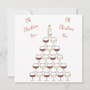 God jul, inbjudan till jultema, vin träd, vin glas