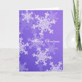 God jul Indigo White Snöflingor minimalist Helgkort