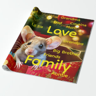 God Jul Inpackning Familj kärlek Mus Presentpapper