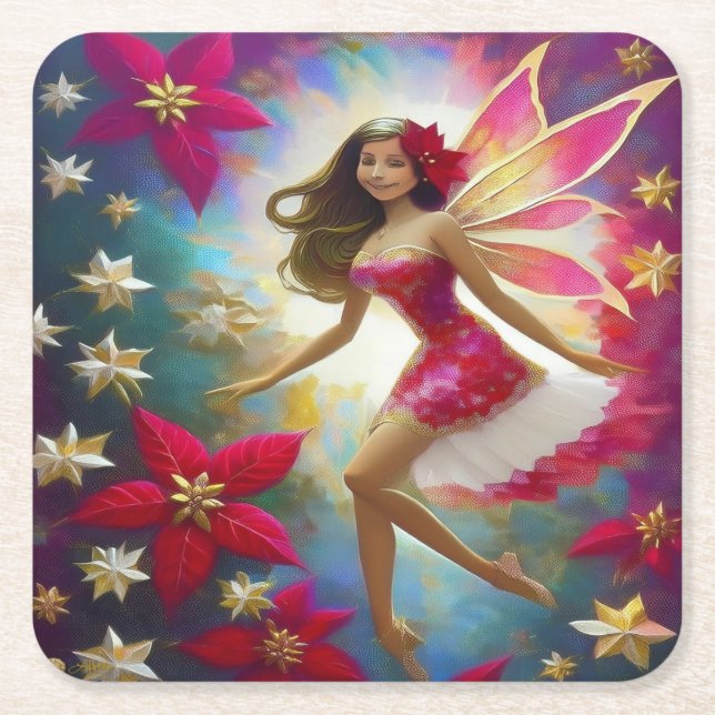 God Jul - Insamling - Light Brown Hair Underlägg Papper Kvadrat (Framsidan)