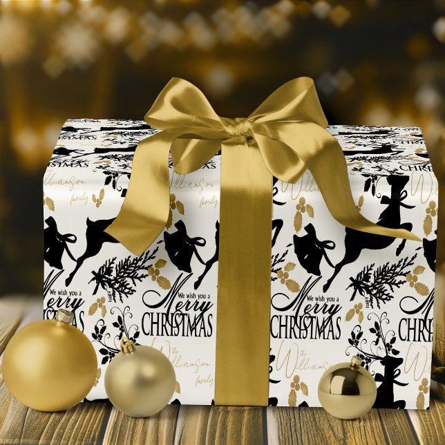 God jul Inslagning av renar för Papper Elegant Presentpapper (custom personalized Christmas wrapping paper merry Christmas gift wrap with reindeer)