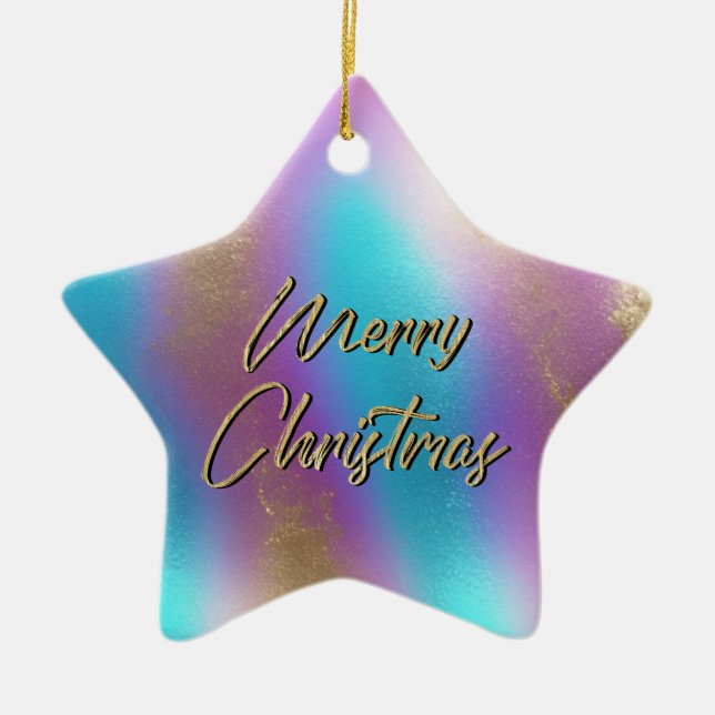 God jul Iridescent Rainbow Glam Julgransprydnad Keramik (Framsidan)