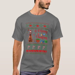 God jul Irish Setter Ugly Sweater Santa Hat Chr T Shirt