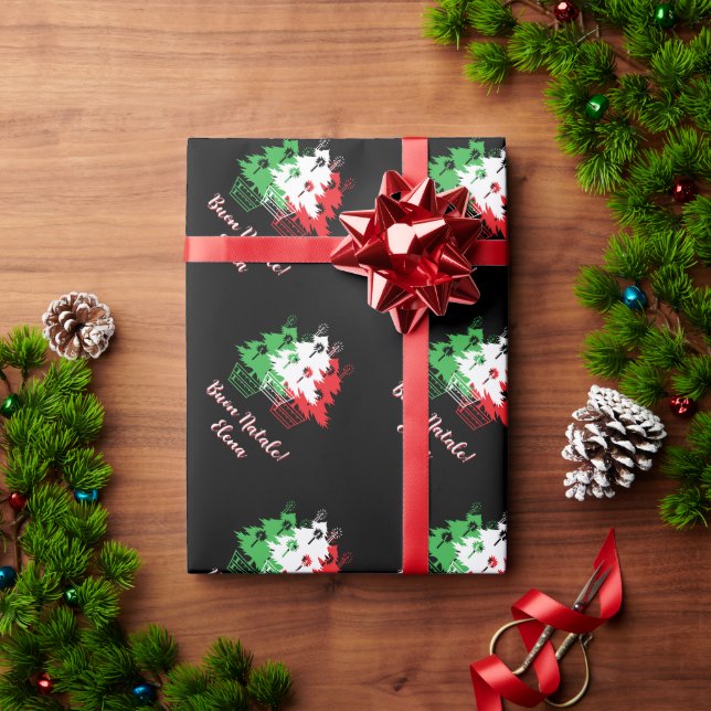 God Jul italiensk julgran design anpassad Presentpapper (Julgåva)
