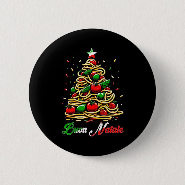 God Jul Italiensk Pasta Julgran Jul För  Knapp (Framsida)