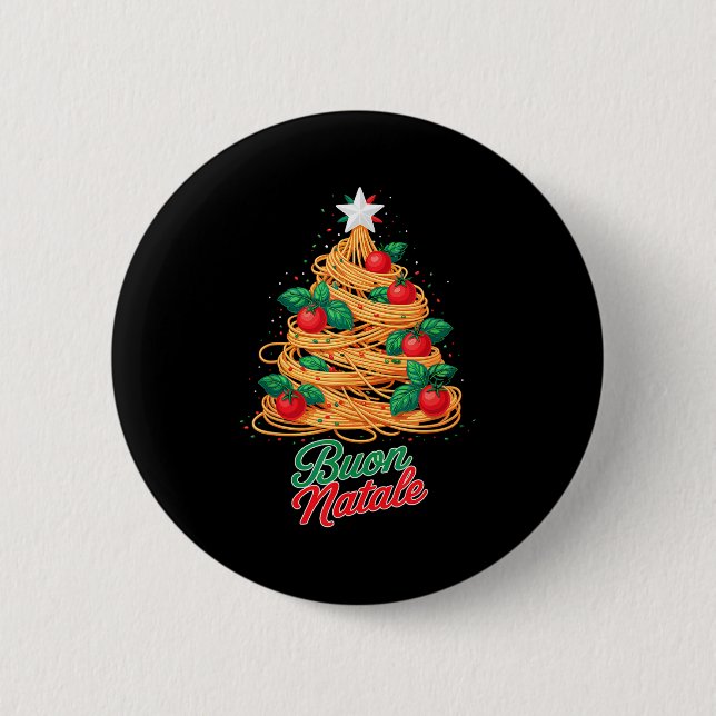 God Jul Italiensk Pasta Spaghetti Rolig Jul Knapp (Framsida)