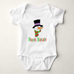God Jul Italiensk Snöman Barn Tee Shirt