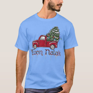 God jul Italienska Buon Natale Retro Helgdag T Shirt
