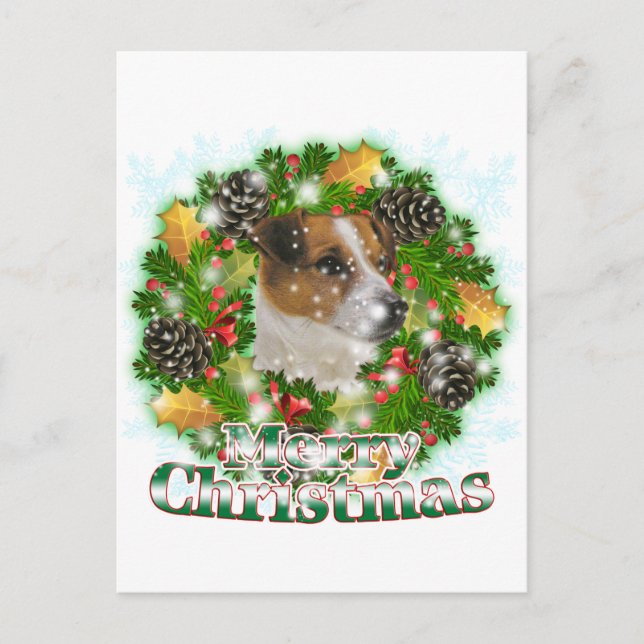God jul Jack Russell Helg Vykort (Framsida)