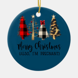 God jul Jag är också gravid Gravid Announ Julgransprydnad Keramik