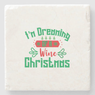 God jul jag drömmer om en Vin-jul Stenunderlägg