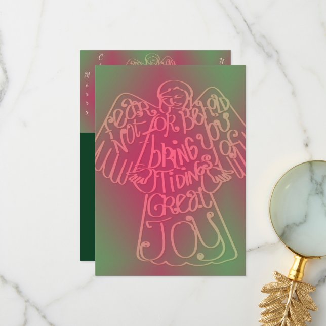 "God jul" "Jag tar med dig tidningar..." "Angel". Tack Kort (Fram/Back In Situ)