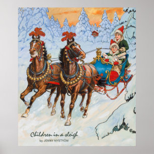 God jul Jenny Nyström Dash genom snö Poster