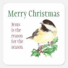 God jul Jesus är orsaken till säsongen Fyrkantigt Klistermärke