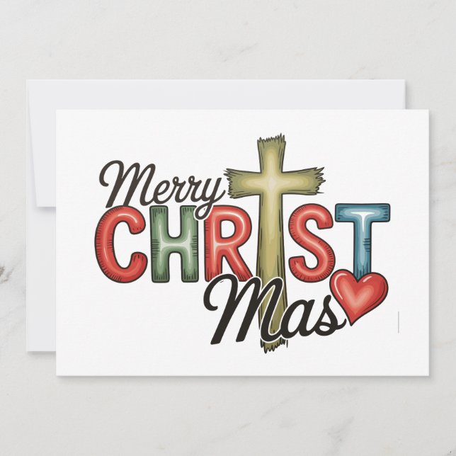 God Jul Jesus Kristus Jul Kors Xmas Julkort (Framsida)