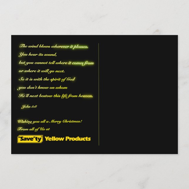 God jul John 3:8 Bible Verse Postcard Program (Baksida)