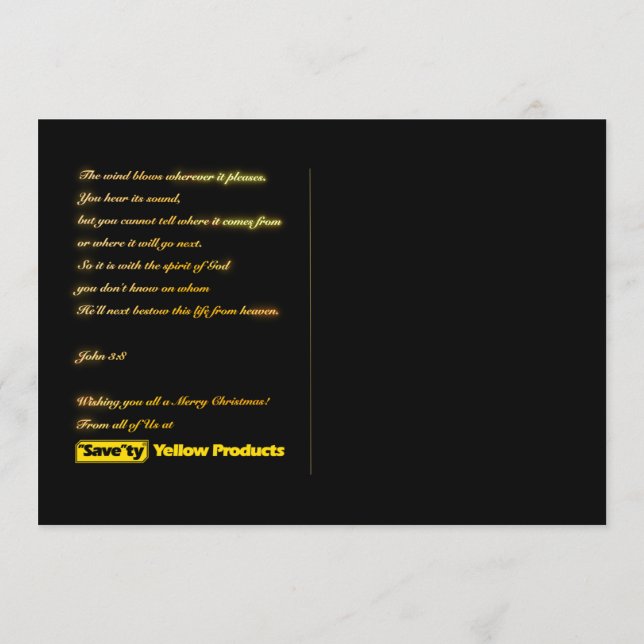 God jul John 3:8 Bible Verse Postcard Program (Baksida)